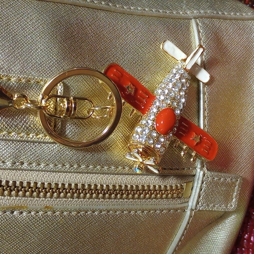 Airplane Bag Charm/Keychain Red - Picture 8 of 12